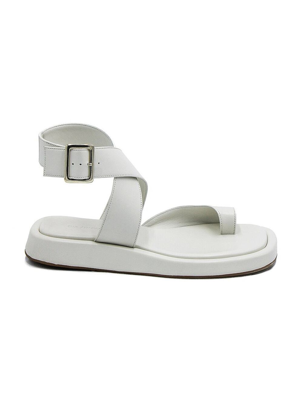 Gia Borghini Minimalist White Rhw Wrap Toe Ring Sandals Size 40 EU / US 10